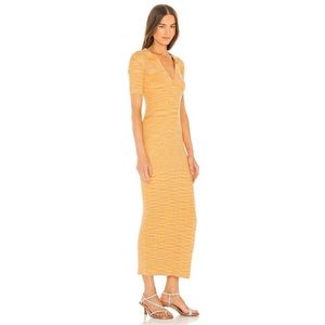 L*Space Knit Ribbed Apricot BodyCon Maxi Dress Size M